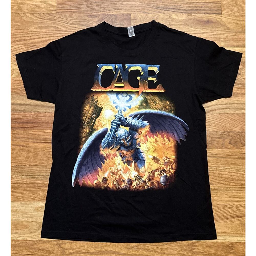 Cage American Power Metal Kings Black Metal Band Tee Size Medium